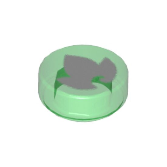 Tile, Round 1 x 1 with Elves Earth Power Icon Pattern
