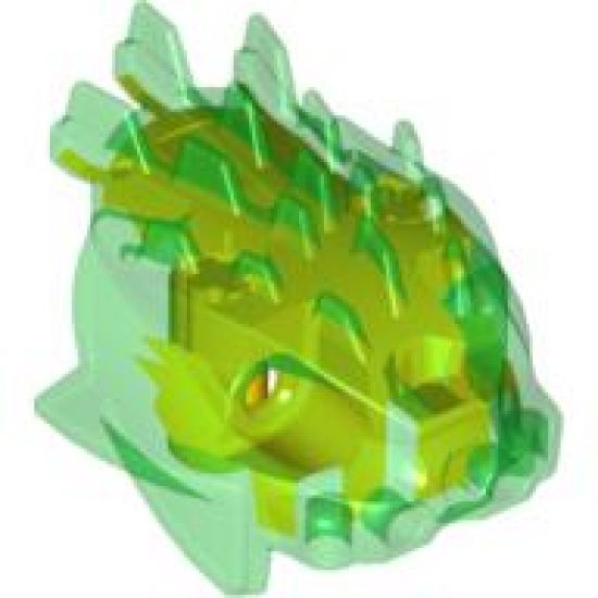 Bionicle Head, Barraki Ehlek, Marbled Lime Pattern