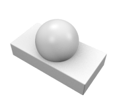 Tile, Modified 1 x 2 with Ball