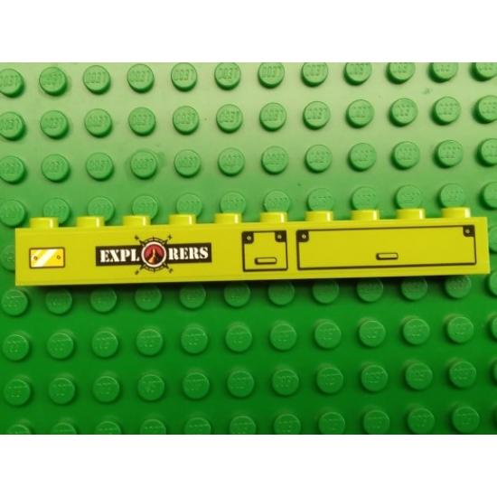 Brick 1 x 10 with 'EXPLORERS' Logo and Lockers Pattern (Sticker) - Set 60124