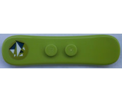 Minifigure, Utensil Snowboard Small with Dark Blue and White Triangles on Lime Background Pattern (Sticker) - Set 41321