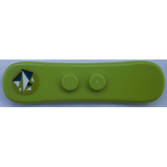 Minifigure, Utensil Snowboard Small with Dark Blue and White Triangles on Lime Background Pattern (Sticker) - Set 41321