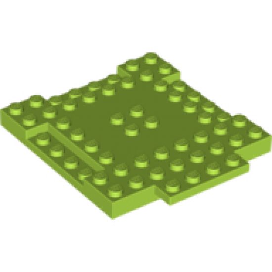 Brick, Modified 8 x 8 x 2/3 with 1 x 4 Indentations and 1 x 4 Plate