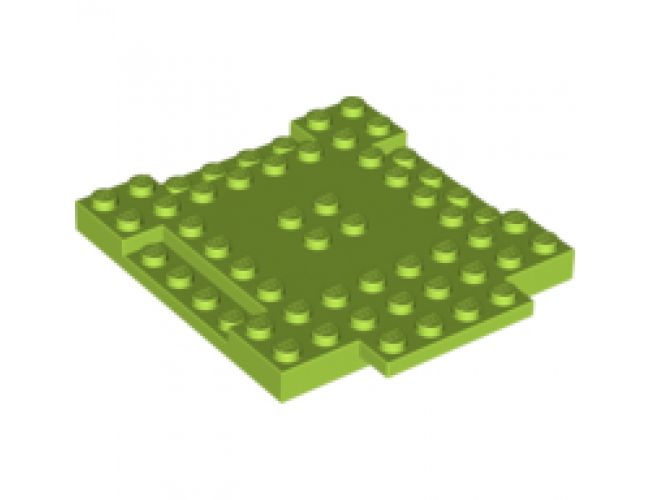 Brick, Modified 8 x 8 x 2/3 with 1 x 4 Indentations and 1 x 4 Plate