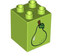 Duplo, Brick 2 x 2 x 2 with Pear Pattern