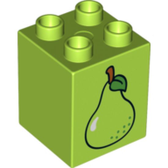 Duplo, Brick 2 x 2 x 2 with Pear Pattern