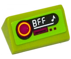 Slope 30 1 x 2 x 2/3 with Radio with 'BFF' and Music Note Pattern (Sticker) - Set 41091