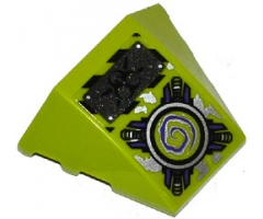 Wedge 4 x 3 No Studs with Ultra Agents Toxic Emblem, Silver and Purple Spiral and Mechanical Pattern (Sticker) - Set 70169