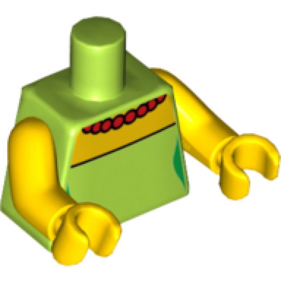 Torso Simpsons Dress with Red Necklace Pattern / Yellow Arms / Yellow Hands
