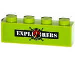 Brick 1 x 4 with 'EXPLORERS' and Volcano Explorers Logo Compass Pattern (Sticker) - Set 60121