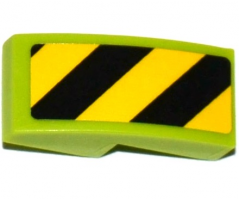 Slope, Curved 2 x 1 with Black and Yellow Danger Stripes Pattern Left (Sticker) - Sets 60121 / 60122