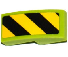 Slope, Curved 2 x 1 with Black and Yellow Danger Stripes Pattern Right (Sticker) - Sets 60121 / 60122