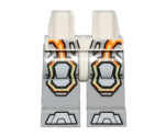 Hips and Light Bluish Gray Legs with Gray Armor and Orange and Yellow Circuitry, Gray Hexagonal Knee Pads and Gray Boots Pattern