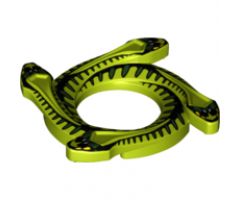 Ring 4 x 4 with 2 x 2 Hole and 4 Snake Head Ends and Black and Dark Green Scales Snake Pattern (Ninjago Spinner Crown)