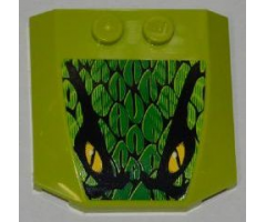 Wedge 4 x 4 x 2/3 Triple Curved with Scales and 2 Yellow Eyes Pattern (Sticker) - Set 8231