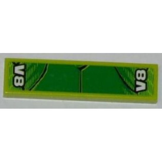 Tile 1 x 4 with Scales and 'V8' on Both Ends Pattern (Sticker) - Set 8231