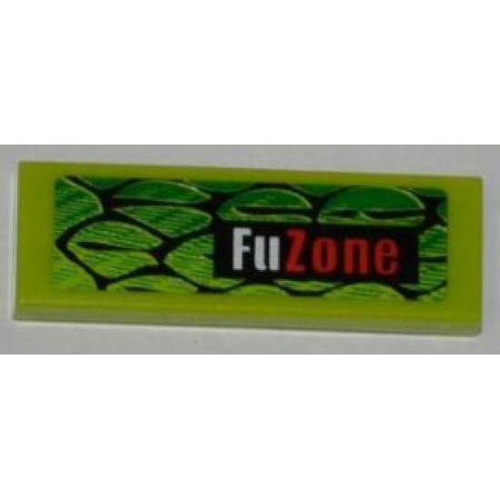 Tile 1 x 3 with Scales and 'FuZone' Pattern Model Left Side (Sticker) - Set 8231