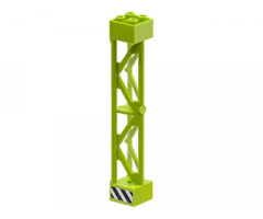 Support 2 x 2 x 10 Girder Triangular Vertical - Type 3 - 3 Posts, 2 Sections with Black and White Danger Stripes Pattern (Sticker) - Set 8964