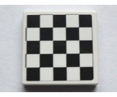 Tile 2 x 2 with Checkered Pattern with Thin Black Border (Sticker) - Set 75913