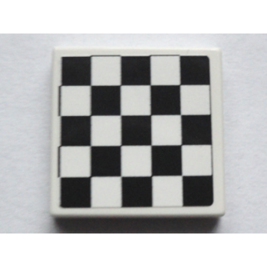 Tile 2 x 2 with Checkered Pattern with Thin Black Border (Sticker) - Set 75913