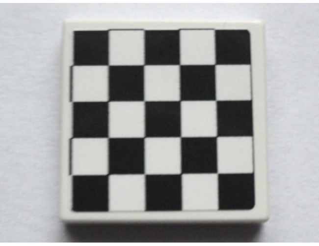 Tile 2 x 2 with Checkered Pattern with Thin Black Border (Sticker) - Set 75913