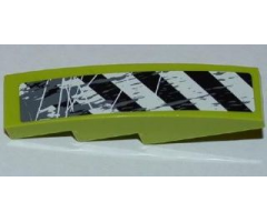 Slope, Curved 4 x 1 with Black and White Danger Stripes and Splatters Pattern Model Left Side (Sticker) - Set 8961