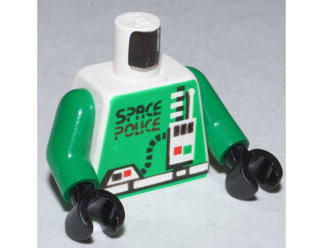 Torso Space Police with Radio Pattern / Green Arms / Black Hands