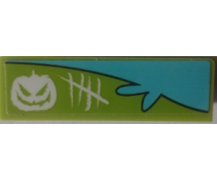 Panel 1 x 4 x 1 with Blue Water Splash, White Pumpkin Face and Tally Marks Pattern (Sticker) - Set 75901