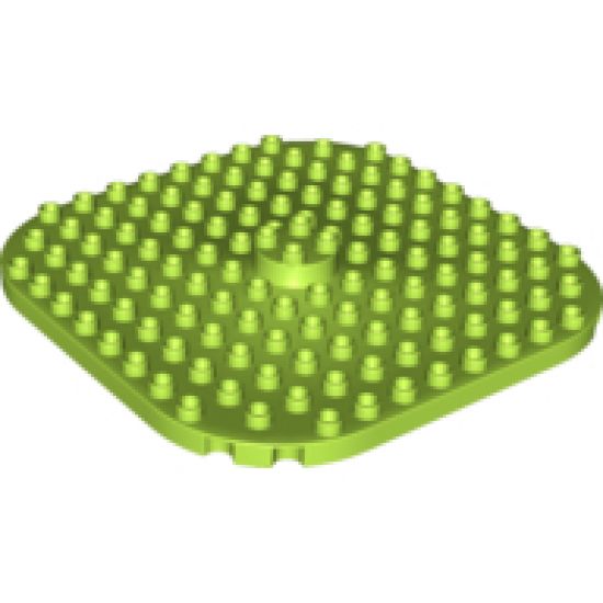Duplo, Plate 12 x 12, Rounded Corners with Raised 2 x 2 Center Cylinder