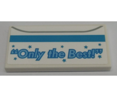 Tile 2 x 4 with 'Only the Best!' Pattern (Sticker) - Set 60253