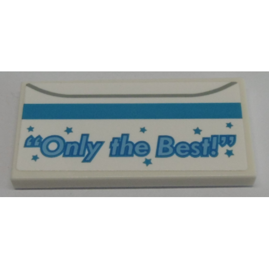 Tile 2 x 4 with 'Only the Best!' Pattern (Sticker) - Set 60253