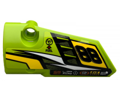 Technic, Panel Fairing # 3 Small Smooth Long, Side A with '88', Fuel Hole, Yellow and White Stripes on Lime Background Pattern (Sticker) - Set 42072