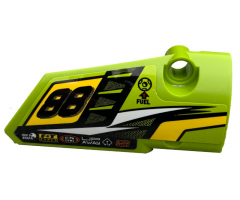 Technic, Panel Fairing # 4 Small Smooth Long, Side B with '88', Fuel Hole, Yellow and White Stripes on Lime Background Pattern (Sticker) - Set 42072