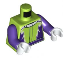 Torso Jacket with Dark Purple Flames and Belt Pattern / Dark Purple Arms / White Hands