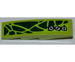 Slope, Curved 4 x 1 with Dark Green Scales and 3 Screws Pattern Model Left (Sticker) - Set 9447