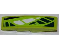 Slope, Curved 4 x 1 with 9 Green Scales and 3 White Scales Pattern Model Right (Sticker) - Set 9447