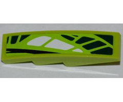 Slope, Curved 4 x 1 with 9 Green Scales and 3 White Scales Pattern Model Left (Sticker) - Set 9447