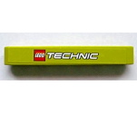 Technic, Liftarm 1 x 7 Thick with LEGO TECHNIC Logo on Lime Background Pattern (Sticker) - Set 8256