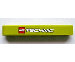 Technic, Liftarm 1 x 7 Thick with LEGO TECHNIC Logo on Lime Background Pattern (Sticker) - Set 8256