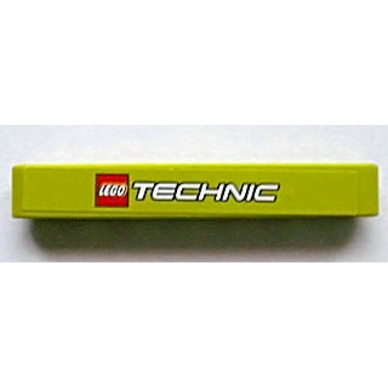 Technic, Liftarm 1 x 7 Thick with LEGO TECHNIC Logo on Lime Background Pattern (Sticker) - Set 8256