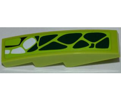 Slope, Curved 4 x 1 with 10 Green Scales and 3 White Scales Pattern Model Left (Sticker) - Set 9457