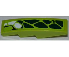 Slope, Curved 4 x 1 with 10 Green Scales and 3 White Scales Pattern Model Right (Sticker) - Set 9457