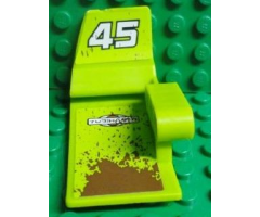 Technic, Panel Car Mudguard Right with 'YUBIHAMA' and '45' on Lime Background on Inside Pattern (Stickers) - Set 8492