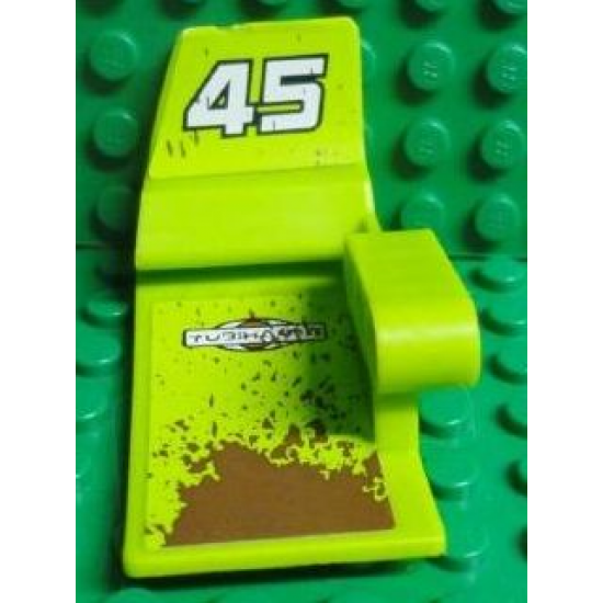 Technic, Panel Car Mudguard Right with 'YUBIHAMA' and '45' on Lime Background on Inside Pattern (Stickers) - Set 8492