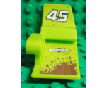 Technic, Panel Car Mudguard Left with 'YUBIHAMA' and '45' on Lime Background on Inside Pattern (Stickers) - Set 8492