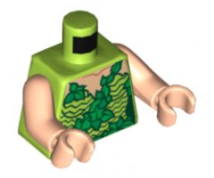 Torso Batman Poison Ivy Plant Foliage Pattern / Light Nougat Arms / Light Nougat Hands