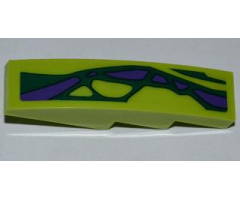 Slope, Curved 4 x 1 with 2 Green Scales and 6 Purple Scales Pattern Model Left (Sticker) - Set 9455