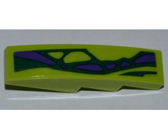 Slope, Curved 4 x 1 with 2 Green Scales and 6 Purple Scales Pattern Model Right (Sticker) - Set 9455