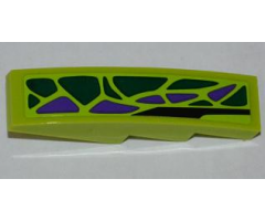 Slope, Curved 4 x 1 with 8 Green Scales and 5 Purple Scales Pattern Model Right (Sticker) - Set 9443