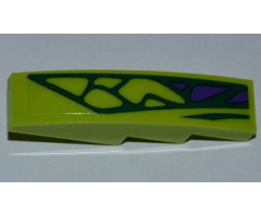 Slope, Curved 4 x 1 with 5 Green Scales and 3 Purple Scales Pattern Model Left (Sticker) - Set 9455